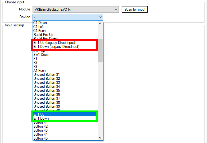 Encoder inputs without definition file.