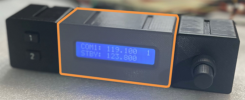 Photo of the advanced project with the LCD highlighted.